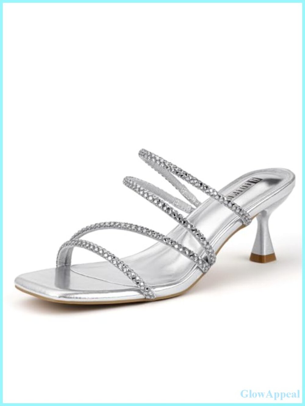 Rhinestone Strappy Kitten Heel Sandals